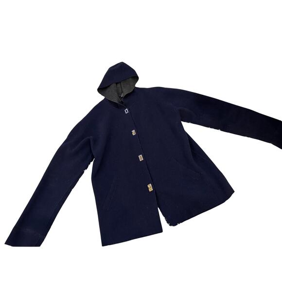 Ralph Lauren 78% wool soft jacket w hood classic gently used winter sz MP - Picture 1 of 12